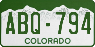CO license plate ABQ794