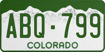 CO license plate ABQ799