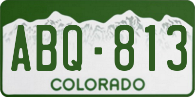CO license plate ABQ813