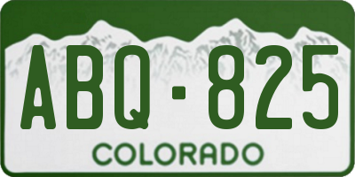 CO license plate ABQ825