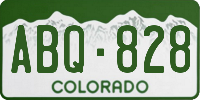 CO license plate ABQ828