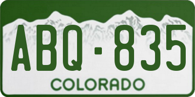 CO license plate ABQ835