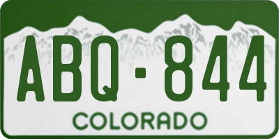 CO license plate ABQ844