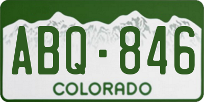 CO license plate ABQ846