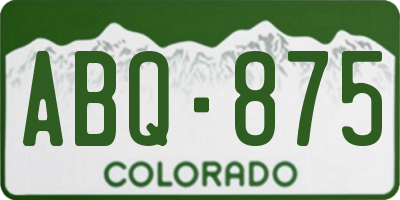 CO license plate ABQ875