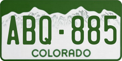 CO license plate ABQ885