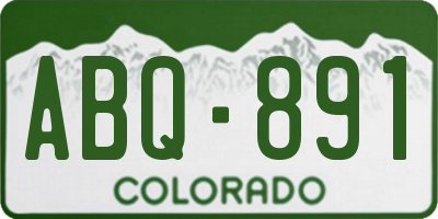 CO license plate ABQ891