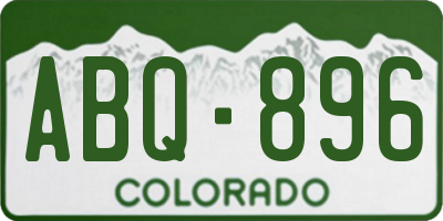 CO license plate ABQ896