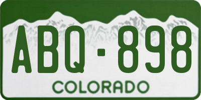 CO license plate ABQ898