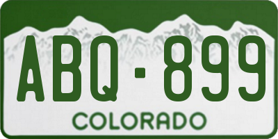 CO license plate ABQ899