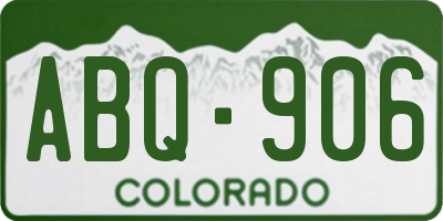 CO license plate ABQ906
