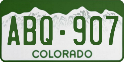 CO license plate ABQ907