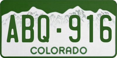 CO license plate ABQ916