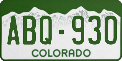 CO license plate ABQ930