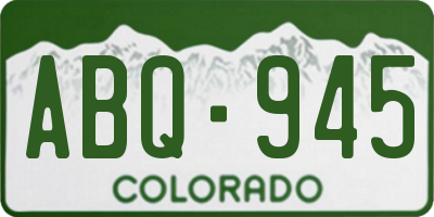 CO license plate ABQ945