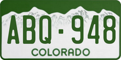 CO license plate ABQ948
