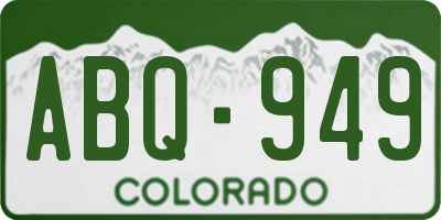 CO license plate ABQ949