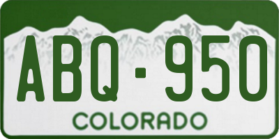 CO license plate ABQ950