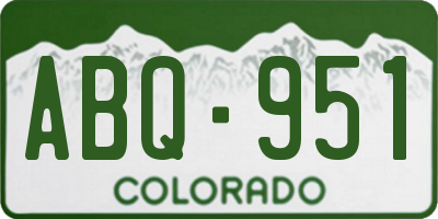 CO license plate ABQ951