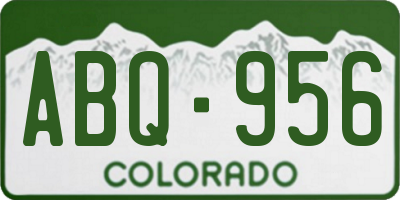 CO license plate ABQ956