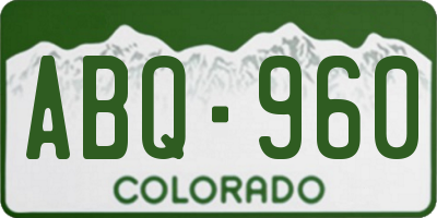 CO license plate ABQ960