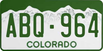 CO license plate ABQ964
