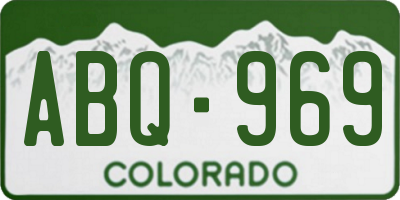 CO license plate ABQ969