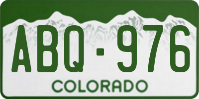 CO license plate ABQ976