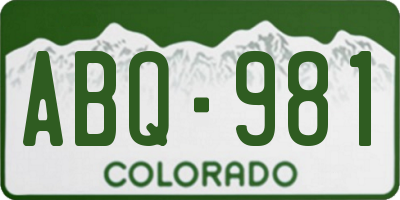 CO license plate ABQ981