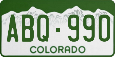 CO license plate ABQ990