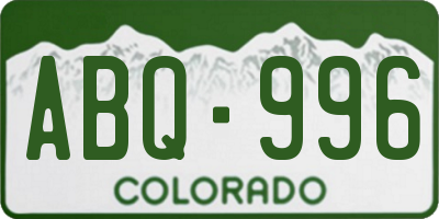 CO license plate ABQ996