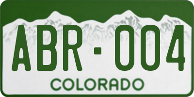CO license plate ABR004