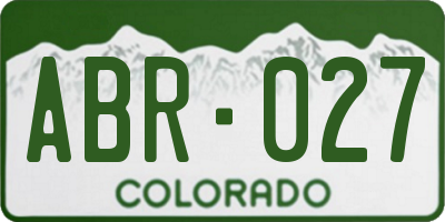 CO license plate ABR027