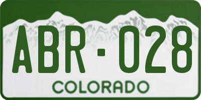CO license plate ABR028