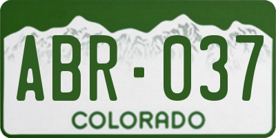 CO license plate ABR037