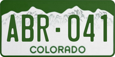 CO license plate ABR041