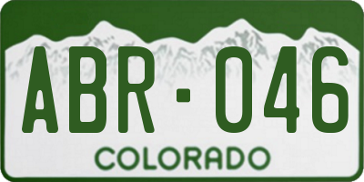 CO license plate ABR046