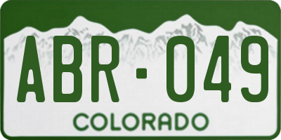CO license plate ABR049