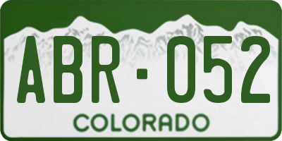 CO license plate ABR052