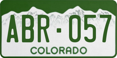 CO license plate ABR057