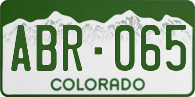 CO license plate ABR065