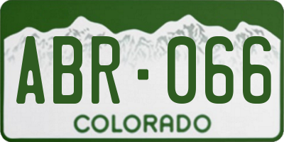 CO license plate ABR066