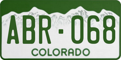 CO license plate ABR068