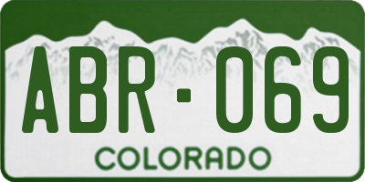 CO license plate ABR069