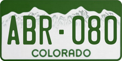 CO license plate ABR080