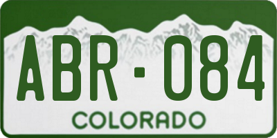 CO license plate ABR084