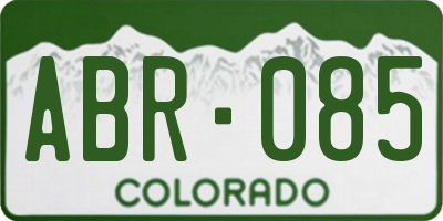 CO license plate ABR085