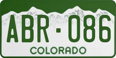 CO license plate ABR086
