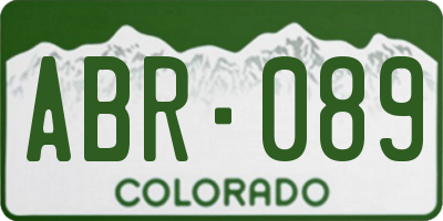 CO license plate ABR089