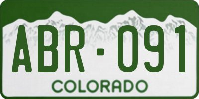 CO license plate ABR091